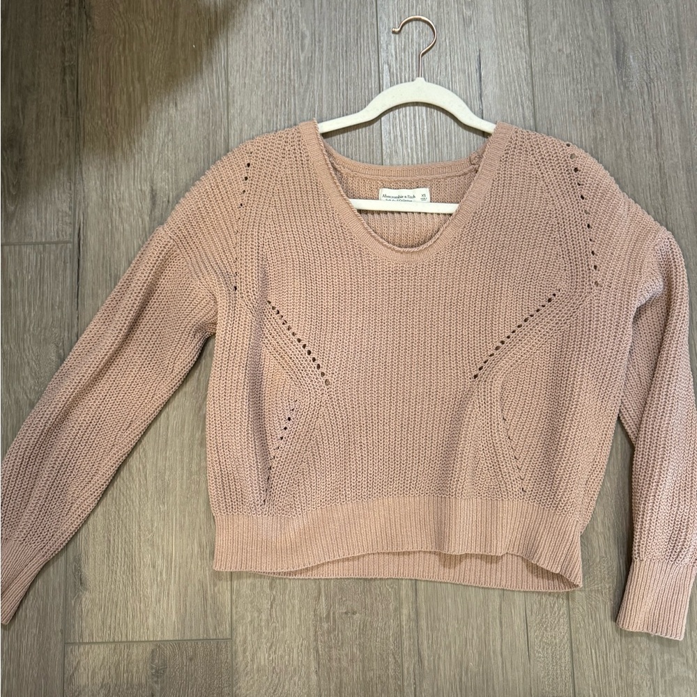 Abercrombie Pink V-Neck Sweater